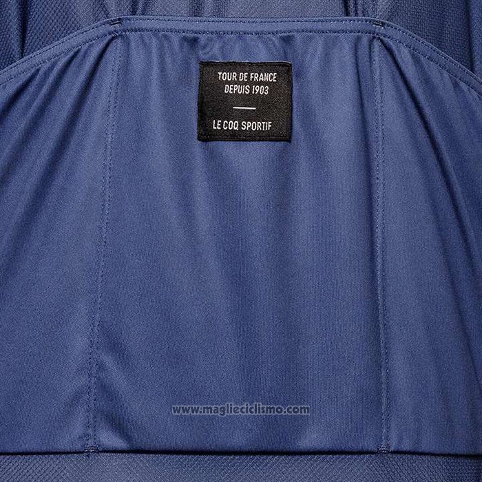2020 Abbigliamento Ciclismo Tour de France Spento Blu Manica Corta e Salopette